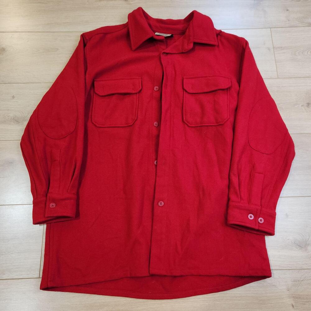 Boy Scouts Of America Jacket Mens Large Red Washable Wool Shirt Jac Outdoor